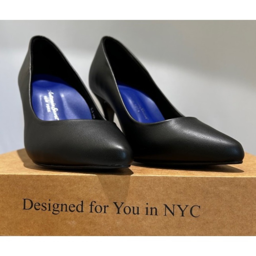 Antonia Saint NY Victoria Pump Heel 3.0 Black Leather Pointed Toe Shoes Size 5.5 - Picture 8 of 9
